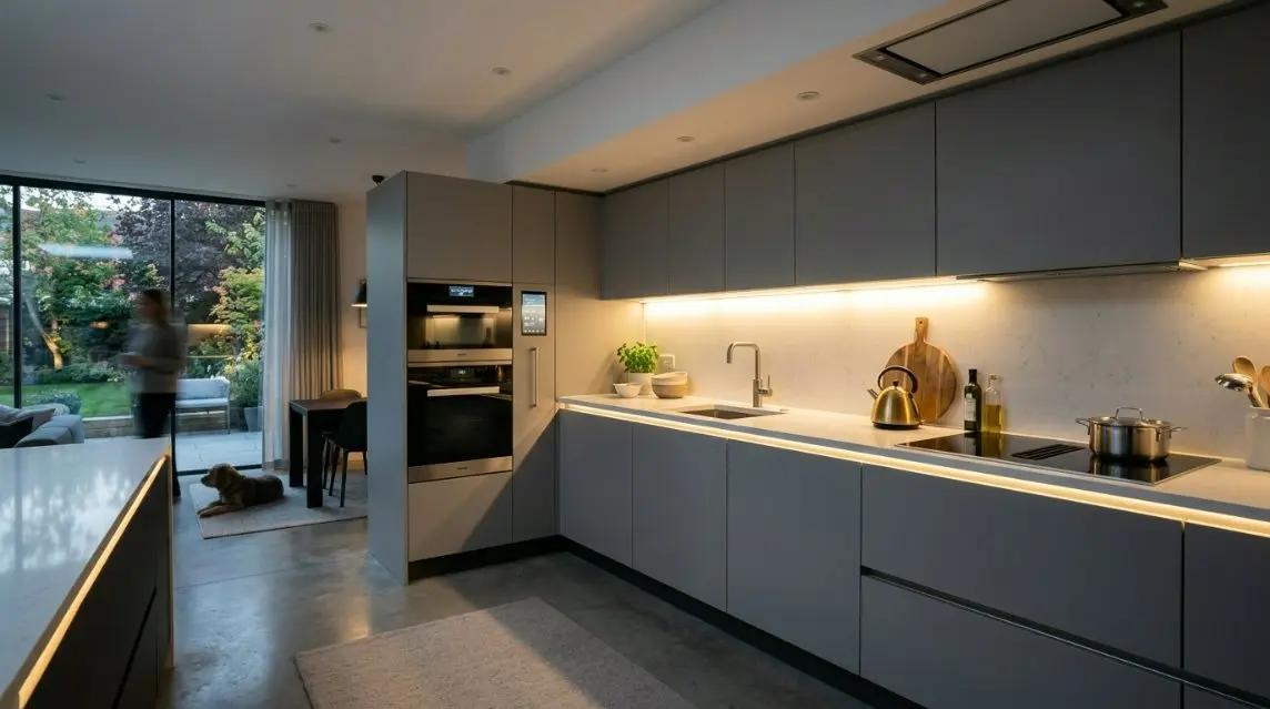 Armários de cozinha cinza funcionais premium: o guia definitivo de 2026 para armazenamento inteligente, materiais ecológicos e iluminação incorporada para compradores B2B globais